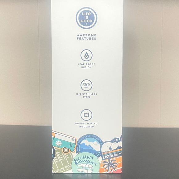 Life is Good  Stainless Steel insulated Tumbler with Straw 25oz stickers collage - Picture 5 of 7